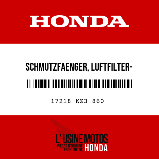 image de 17218-KZ3-860 SCHMUTZFAENGER, LUFTFILTER- GEHAEUSE