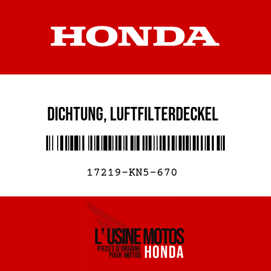 image de 17219-KN5-670 DICHTUNG, LUFTFILTERDECKEL
