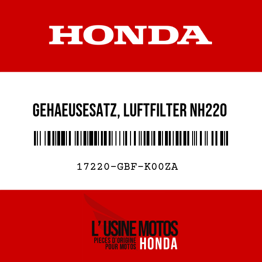 image de 17220-GBF-K00ZA GEHAEUSESATZ, LUFTFILTER NH220 