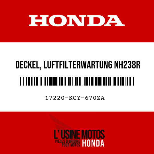 image de 17220-KCY-670ZA DECKEL, LUFTFILTERWARTUNG NH238R 