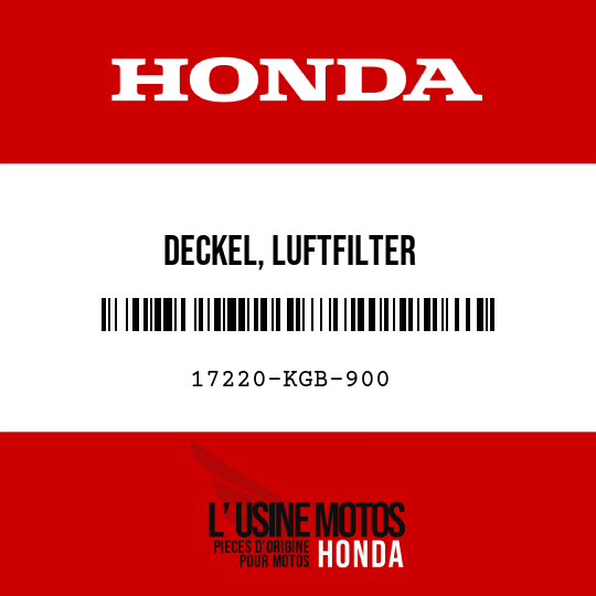 image de 17220-KGB-900 DECKEL, LUFTFILTER