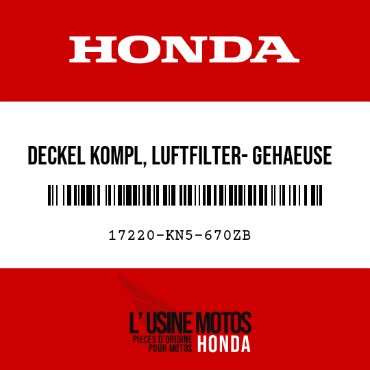 image de 17220-KN5-670ZB DECKEL KOMPL, LUFTFILTER- GEHAEUSE (WOL) NH138/NH105 