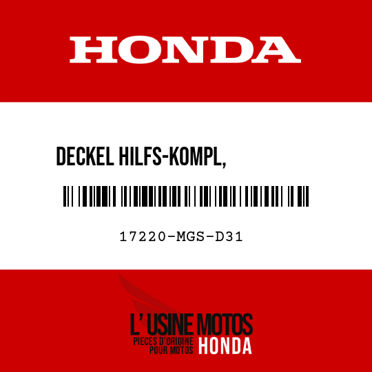 image de 17220-MGS-D31 DECKEL HILFS-KOMPL, LUFTFILTER