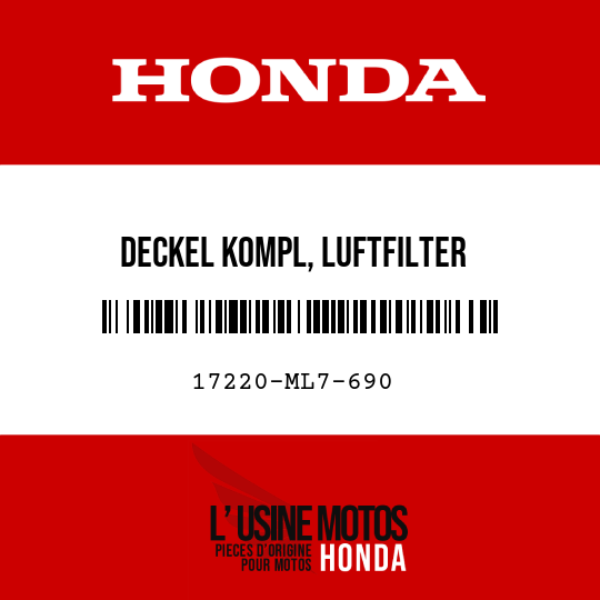 image de 17220-ML7-690 DECKEL KOMPL, LUFTFILTER