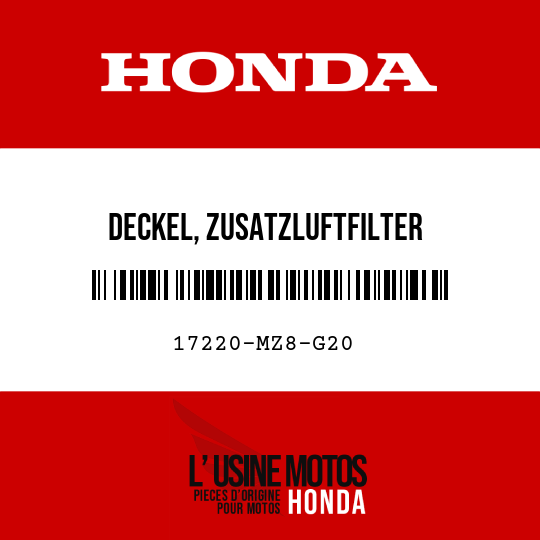 image de 17220-MZ8-G20 DECKEL, ZUSATZLUFTFILTER