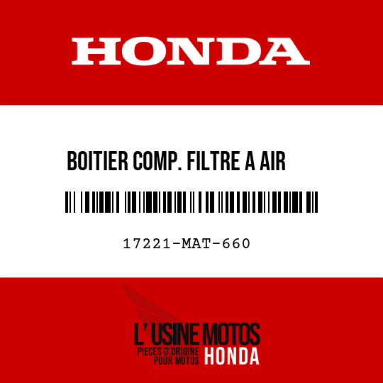image de 17221-MAT-660 BOITIER COMP. FILTRE A AIR