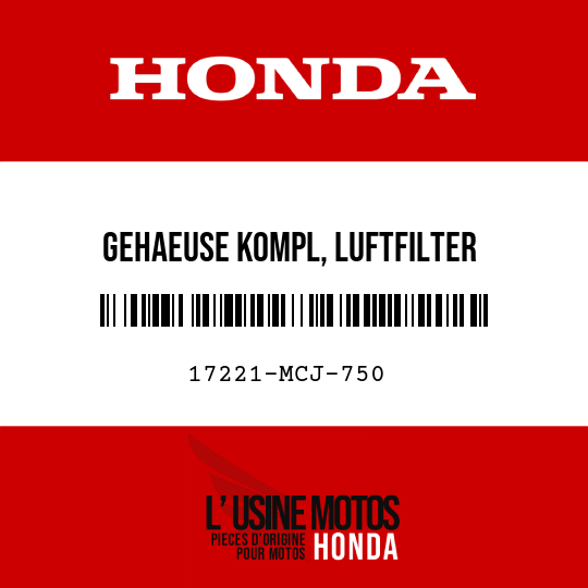 image de 17221-MCJ-750 GEHAEUSE KOMPL, LUFTFILTER