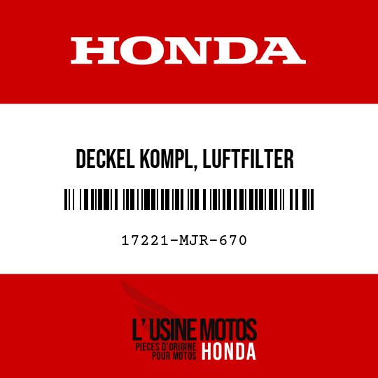 image de 17221-MJR-670 DECKEL KOMPL, LUFTFILTER