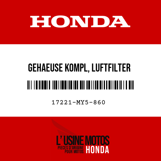 image de 17221-MY5-860 GEHAEUSE KOMPL, LUFTFILTER
