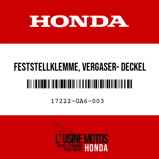 image de 17222-GA6-003 FESTSTELLKLEMME, VERGASER- DECKEL