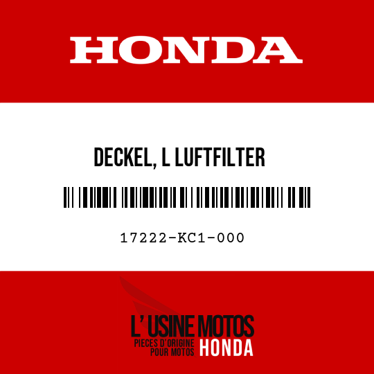 image de 17222-KC1-000 DECKEL, L LUFTFILTER