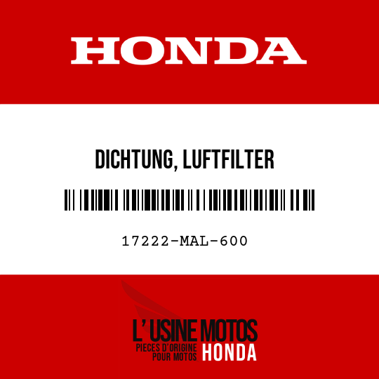 image de 17222-MAL-600 DICHTUNG, LUFTFILTER