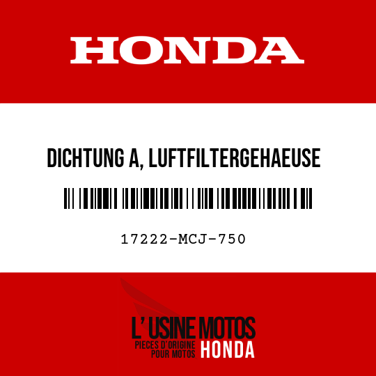 image de 17222-MCJ-750 DICHTUNG A, LUFTFILTERGEHAEUSE