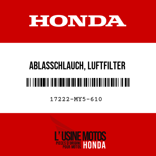 image de 17222-MY5-610 ABLASSCHLAUCH, LUFTFILTER