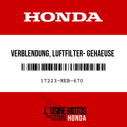 image de 17223-MEB-670 VERBLENDUNG, LUFTFILTER- GEHAEUSE