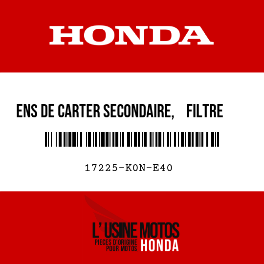 image de 17225-K0N-E40 ENS DE CARTER SECONDAIRE,    FILTRE A AIR