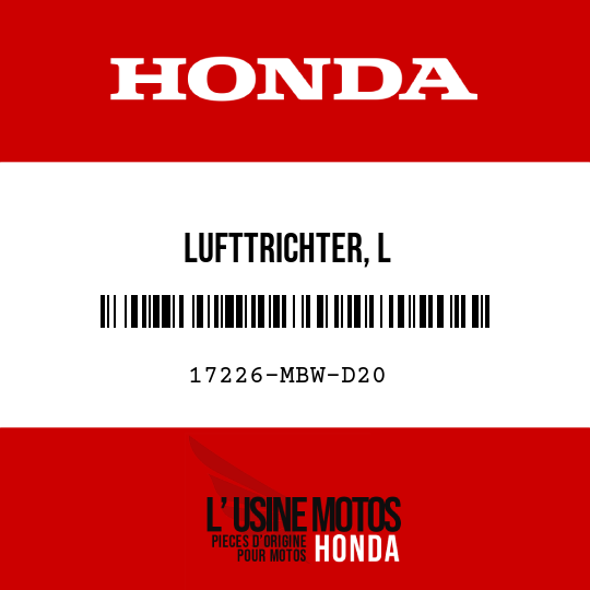 image de 17226-MBW-D20 LUFTTRICHTER, L