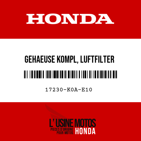 image de 17230-K0A-E10 GEHAEUSE KOMPL, LUFTFILTER