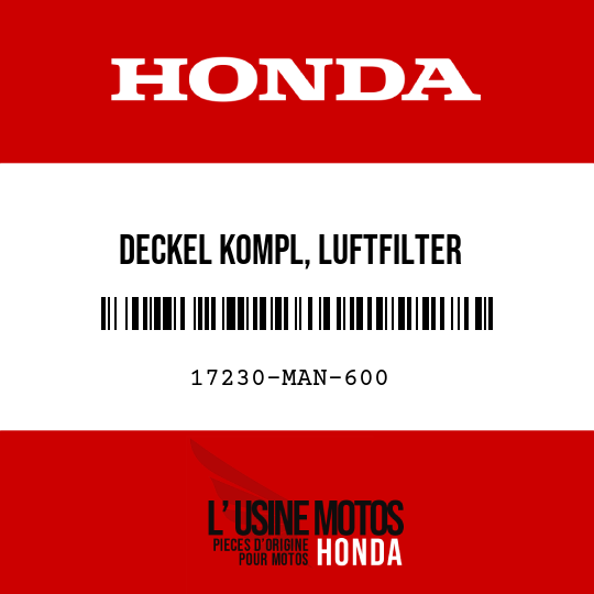 image de 17230-MAN-600 DECKEL KOMPL, LUFTFILTER