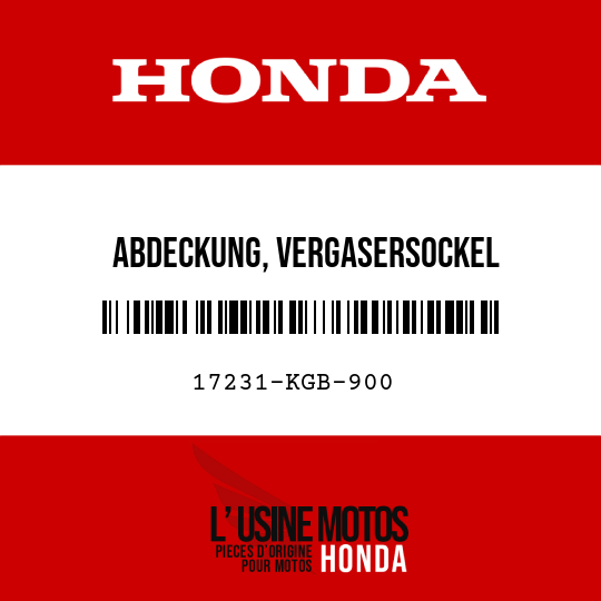 image de 17231-KGB-900 ABDECKUNG, VERGASERSOCKEL