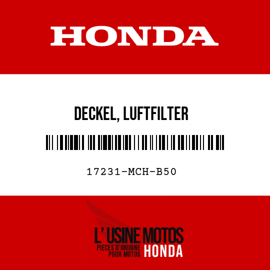 image de 17231-MCH-B50 DECKEL, LUFTFILTER