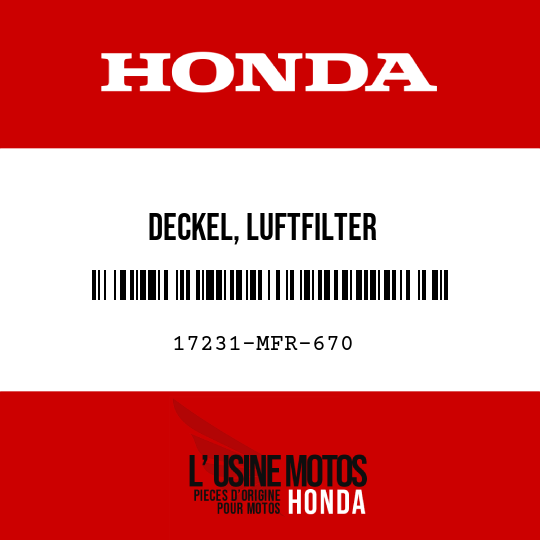 image de 17231-MFR-670 DECKEL, LUFTFILTER