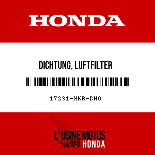 image de 17231-MKR-DH0 DICHTUNG, LUFTFILTER