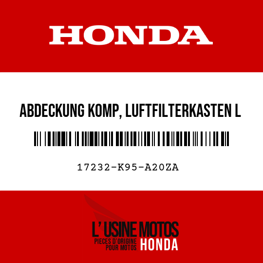 image de 17232-K95-A20ZA ABDECKUNG KOMP, LUFTFILTERKASTEN L R292R