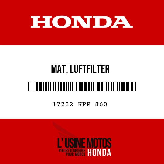image de 17232-KPP-860 MAT, LUFTFILTER