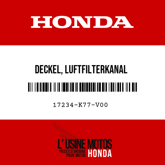 image de 17234-K77-V00 DECKEL, LUFTFILTERKANAL
