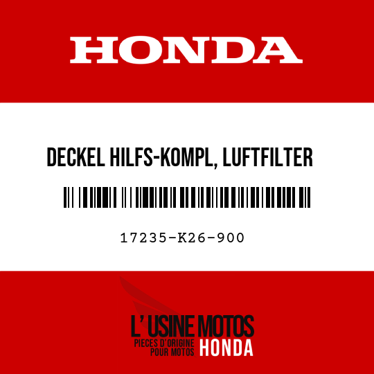 image de 17235-K26-900 DECKEL HILFS-KOMPL, LUFTFILTER