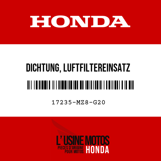 image de 17235-MZ8-G20 DICHTUNG, LUFTFILTEREINSATZ
