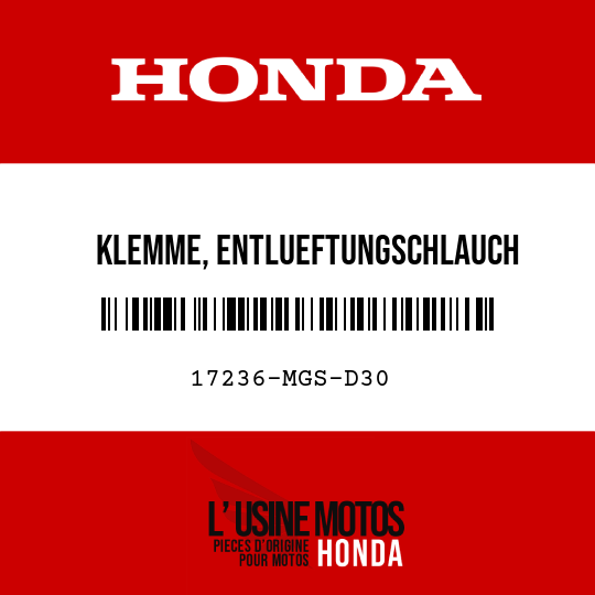 image de 17236-MGS-D30 KLEMME, ENTLUEFTUNGSCHLAUCH