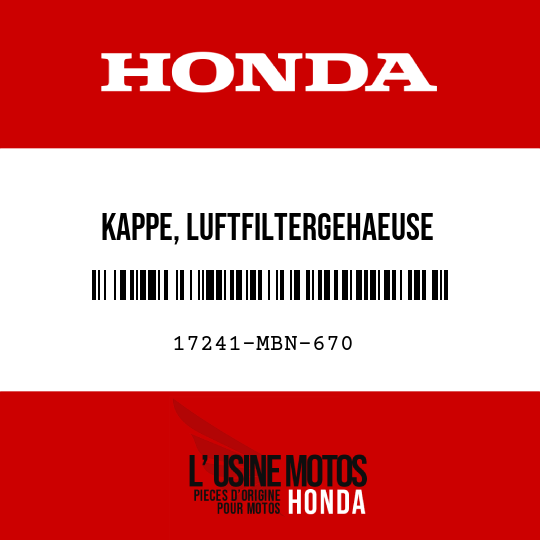 image de 17241-MBN-670 KAPPE, LUFTFILTERGEHAEUSE