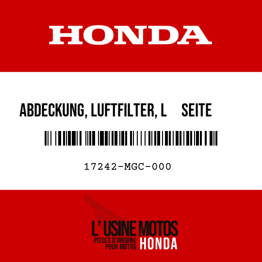 image de 17242-MGC-000 ABDECKUNG, LUFTFILTER, L     SEITE