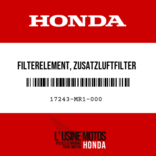 image de 17243-MR1-000 FILTERELEMENT, ZUSATZLUFTFILTER