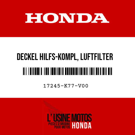 image de 17245-K77-V00 DECKEL HILFS-KOMPL, LUFTFILTER