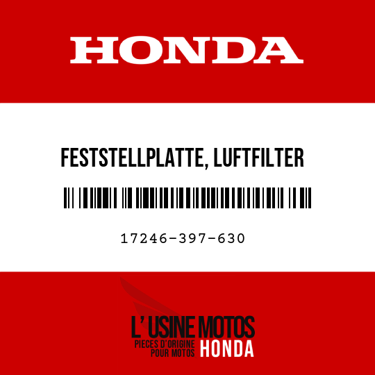 image de 17246-397-630 FESTSTELLPLATTE, LUFTFILTER