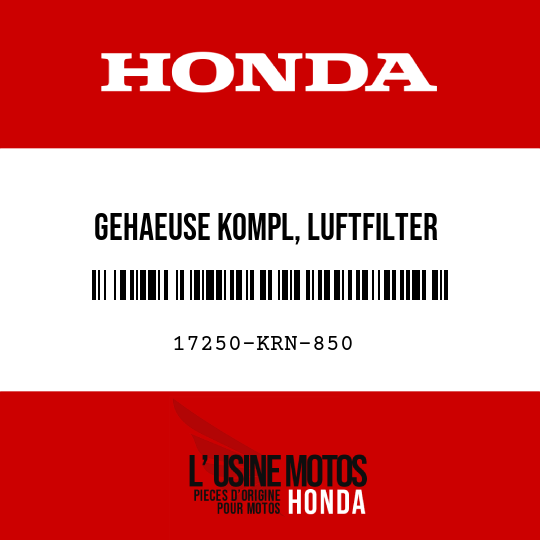 image de 17250-KRN-850 GEHAEUSE KOMPL, LUFTFILTER