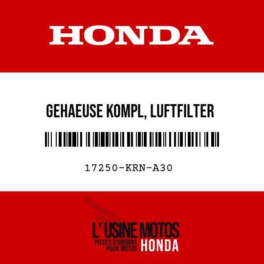 image de 17250-KRN-A30 GEHAEUSE KOMPL, LUFTFILTER