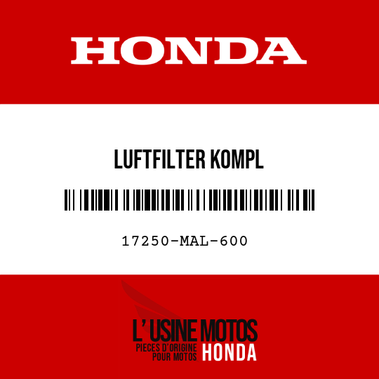 image de 17250-MAL-600 LUFTFILTER KOMPL