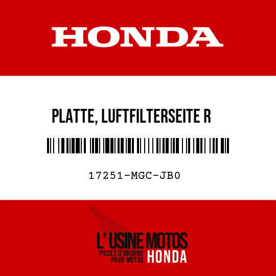 image de 17251-MGC-JB0 PLATTE, LUFTFILTERSEITE R