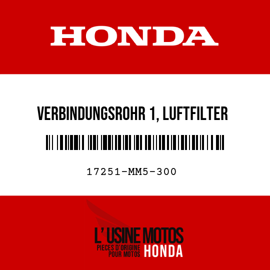 image de 17251-MM5-300 VERBINDUNGSROHR 1, LUFTFILTER