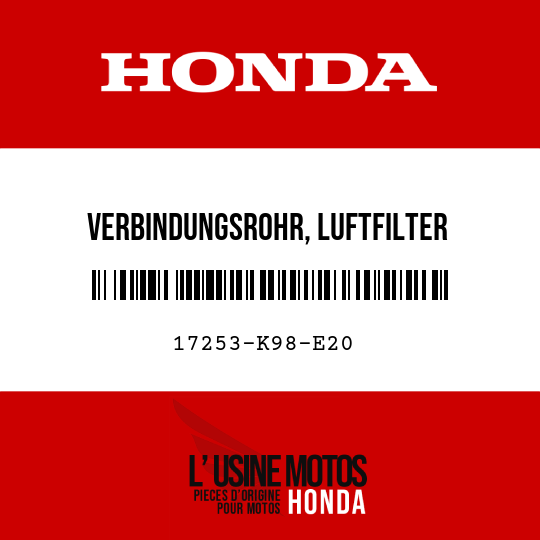 image de 17253-K98-E20 VERBINDUNGSROHR, LUFTFILTER