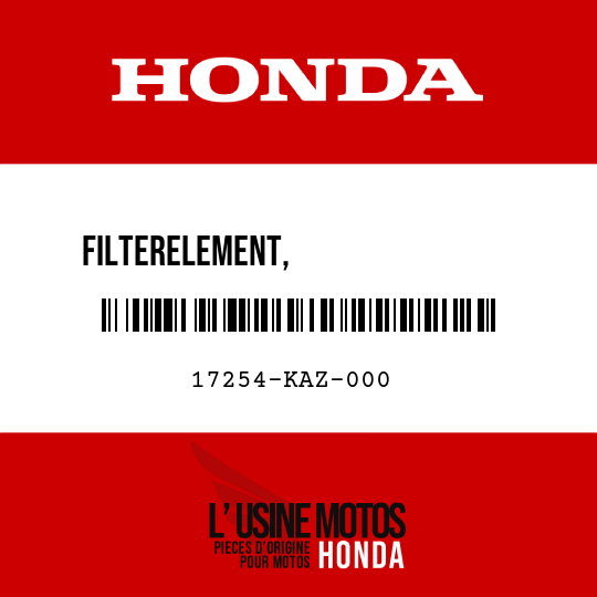 image de 17254-KAZ-000 FILTERELEMENT,                ZUSATZLUFTFILTER