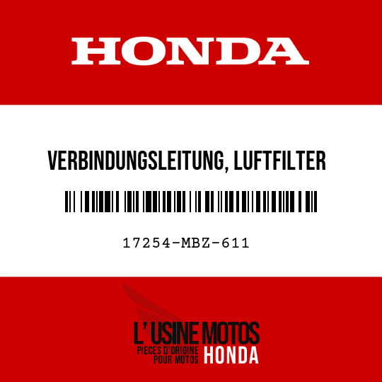 image de 17254-MBZ-611 VERBINDUNGSLEITUNG, LUFTFILTER LINKS