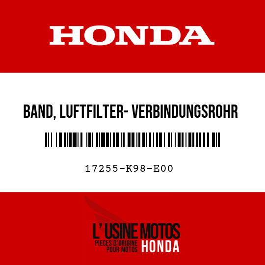 image de 17255-K98-E00 BAND, LUFTFILTER- VERBINDUNGSROHR (50)