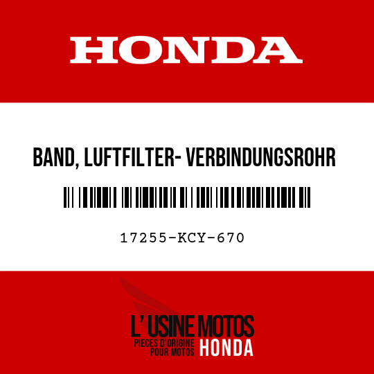 image de 17255-KCY-670 BAND, LUFTFILTER- VERBINDUNGSROHR
