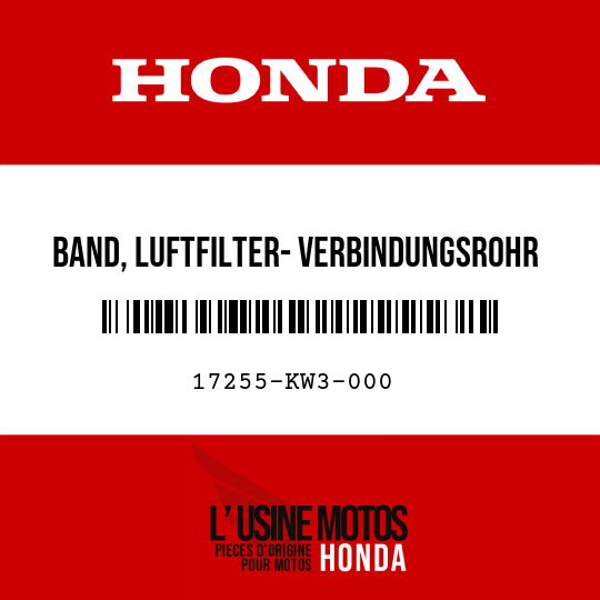 image de 17255-KW3-000 BAND, LUFTFILTER- VERBINDUNGSROHR