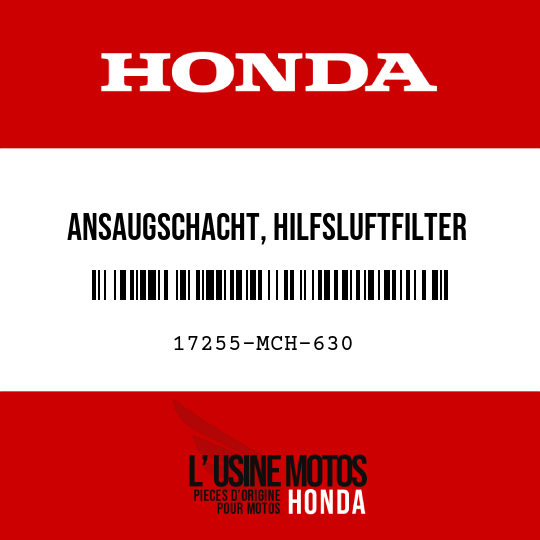 image de 17255-MCH-630 ANSAUGSCHACHT, HILFSLUFTFILTER